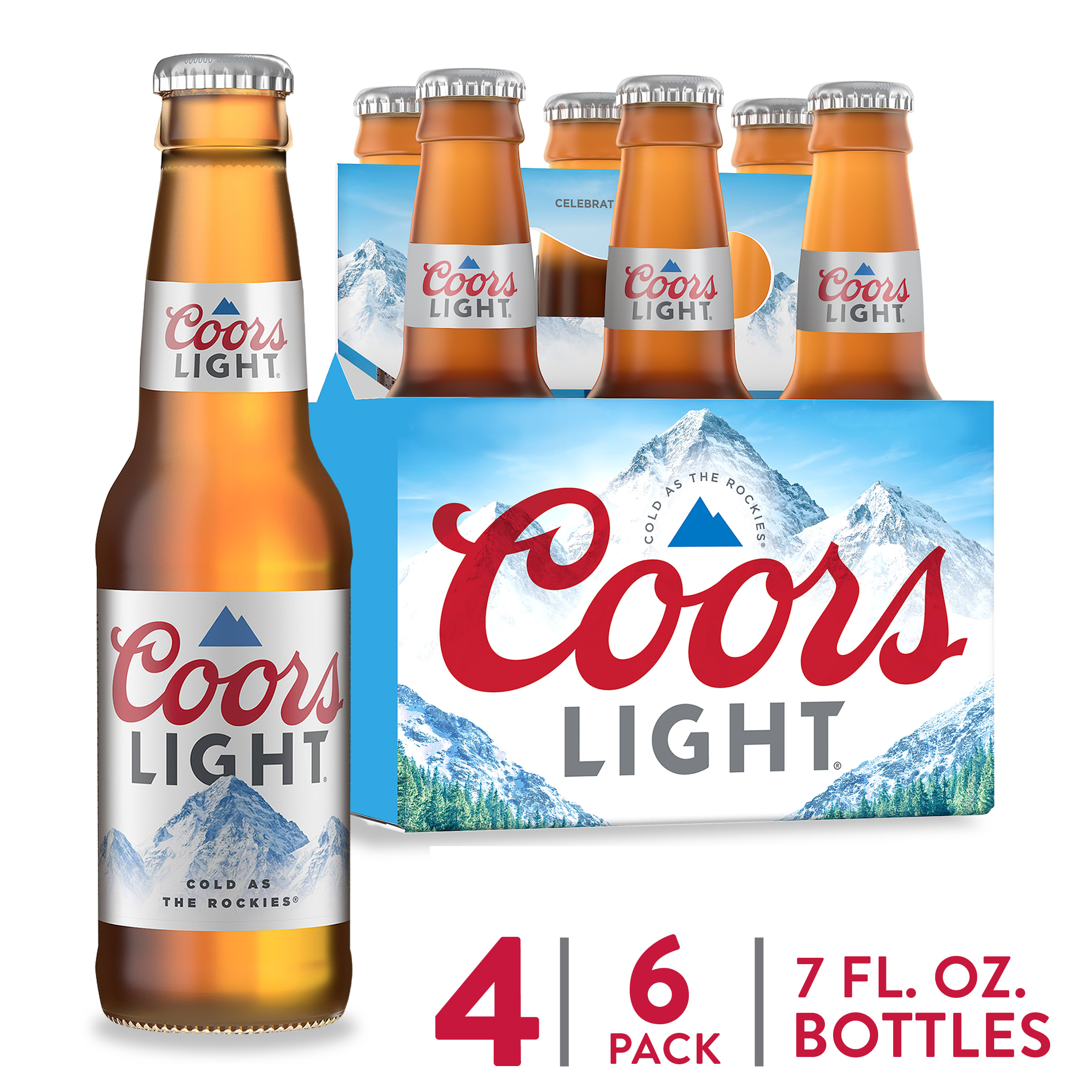 COORS LIGHT BEER 7 OZ BTL - 6PK