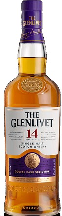 GLENLIVET  14YR COGNAC CASK SINGLE MALT SCOTCH WHISKY - 375ML