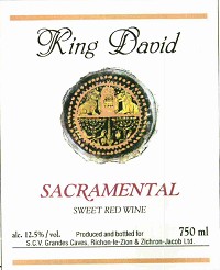 CARMEL KING DAVID SCRAMENTAL SEMI-SWEET RED WINE - 1.5L