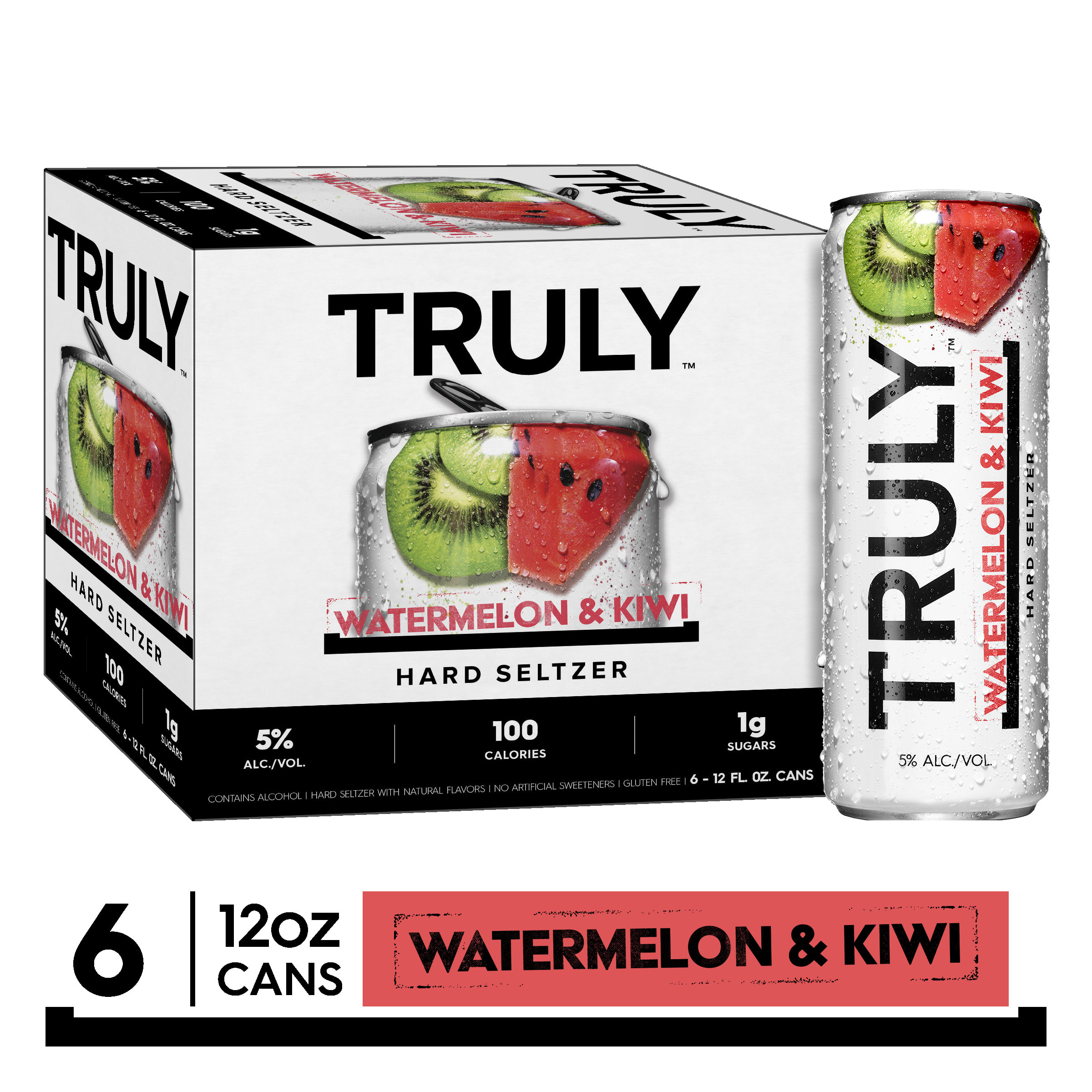 TRULY WATERMELON & KIWI HARD SELTZER - 6PK CAN