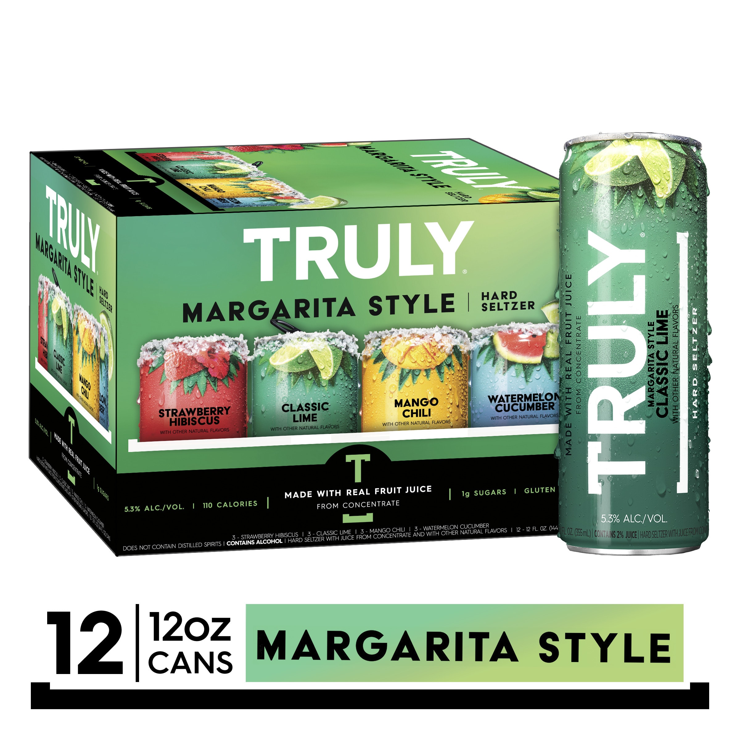 TRULY MARGARITA STYLE HARD SELTZER VARIETY PACK - 12PK CAN