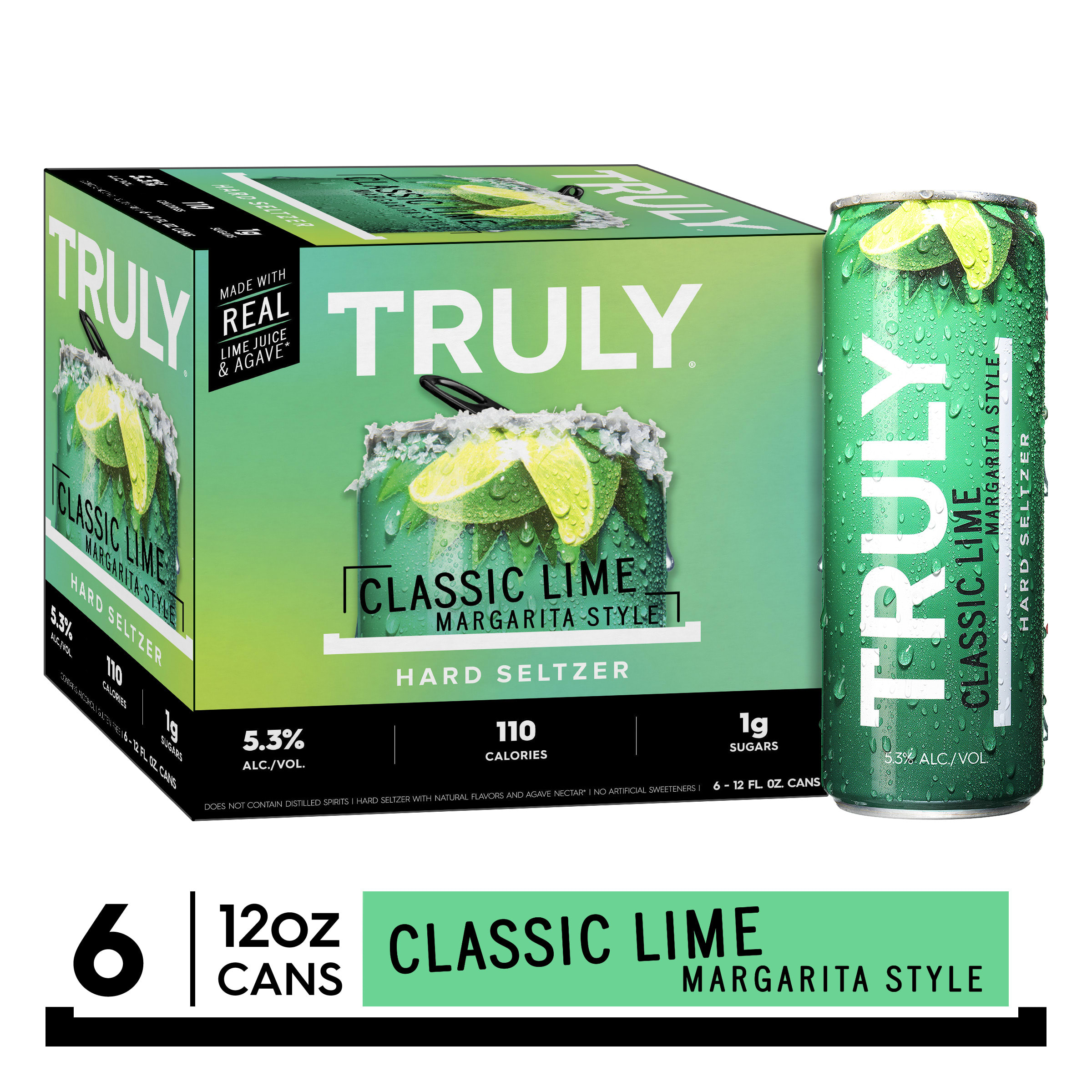 TRULY CLASSIC LIME MARGARITA STYLE HARD SELTZER - 6PK CAN