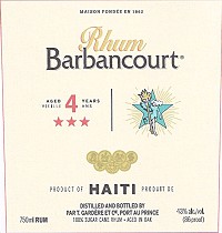 Rhum Barbancourt Rum 4 Year 3 Star