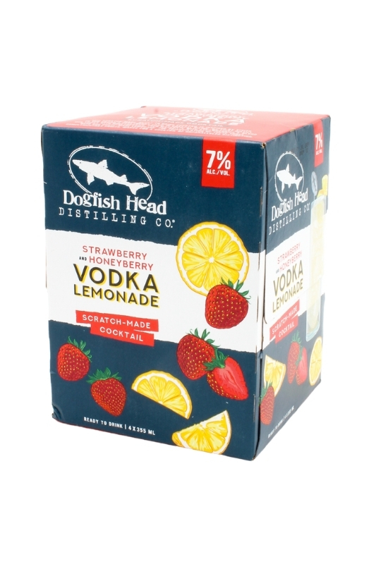 DOGFISH HEAD STRAWBERRY & HONEYBERRY VODKA LEMONADE - 4PK 355ML CAN